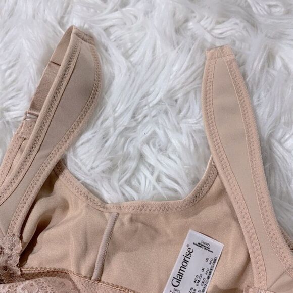 GLAMORISE bra Under Wire Front-Closure Lace detail adjustable straps sz 44D - Picture 6 of 8